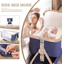 3 in 1 Baby Bassinet, Bassinet Bedside Sleeper for Baby, Bedside Crib with Wheels & Storage Basket & Mosquito