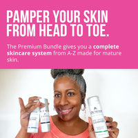 Vibriance Premium Skincare Bundle | Super C All-in-One Serum, Sheer Zinc Sunscreen SPF 50, Age Defying Body Creme