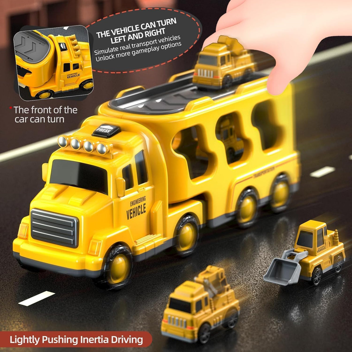 5 in 1 Construction Trucks Cars Toys for Toddlers 3-5