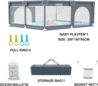 Extra Large Baby Playpen, GuanfeiTech 200 * 180cm Playyard Play Pens