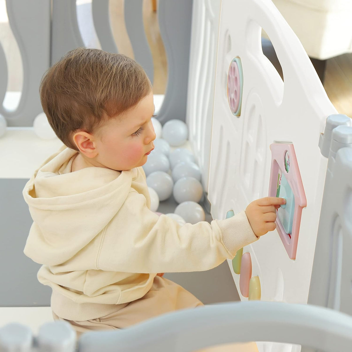 Foldable Baby playpen Baby Folding Play Pen Kids Activity Centre Safety Play Yard(Ocean Theme)