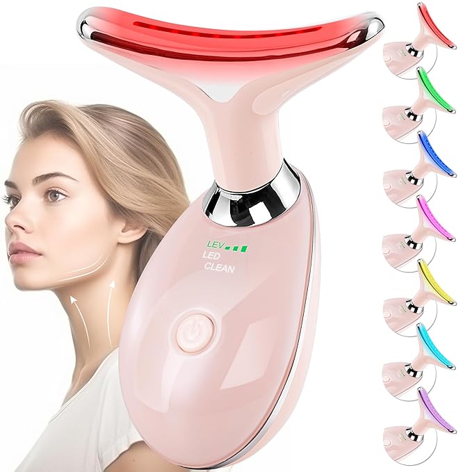 Facial Massager Red-Light-Therapy-for-Face and Neck, Face 𝖲 culpting Wand with 7 Color