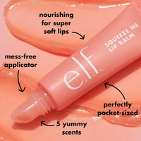 e.l.f. Squeeze Me Lip Balm, Moisturizing Lip Balm For A Sheer Tint Of Color, Infused With Hyaluronic Acid, Vegan & Cruelty-free, Peach