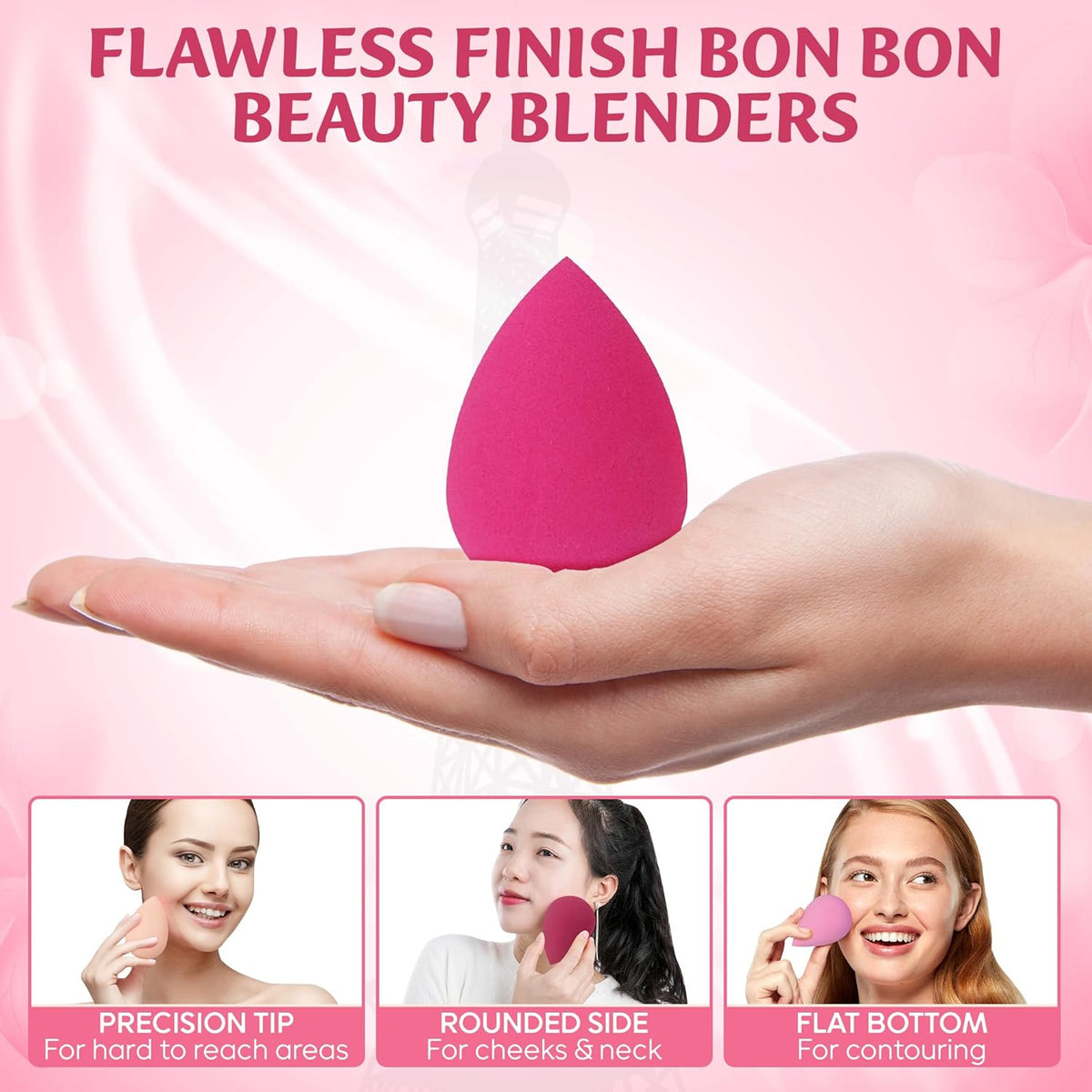 6Pcs Makeup Sponges for Foundation and Blending Powder, Cream and Liquid