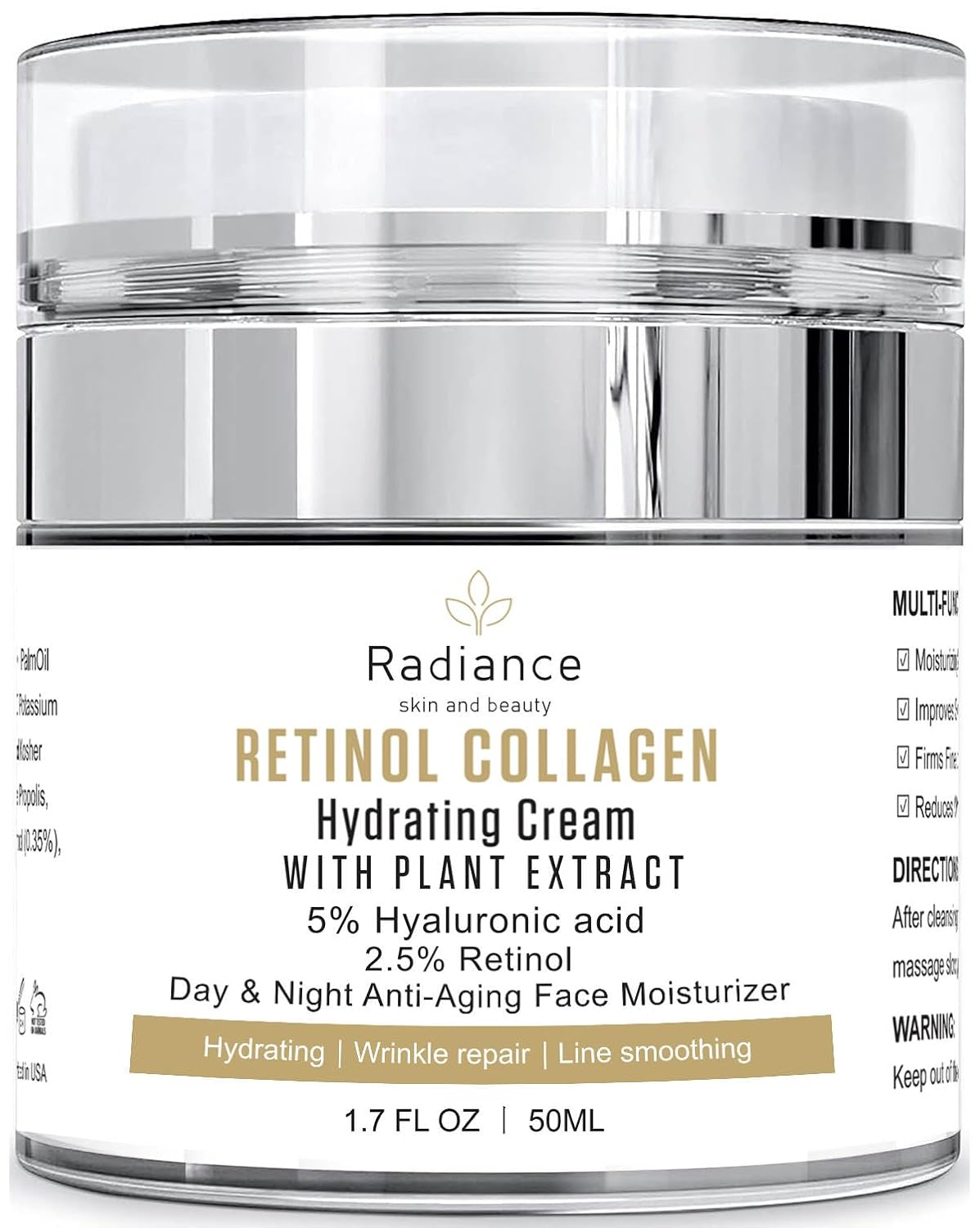 RADIANCE All Natural Retinol Intense Cream for Face Retinol Cream For Face Moisturizer Anti-Aging