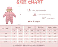 Baby Snowsuit Infant Boys Girls Winter Warm Jumpsuit Thick Hooded Bodysuit One Piece Snow Wear Romper