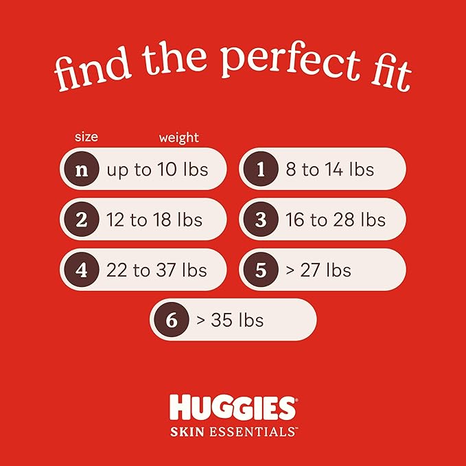 Huggies Size 3 Diapers, Skin Essentials Baby Diapers, Size 3 (16-28 lbs), 66 Count