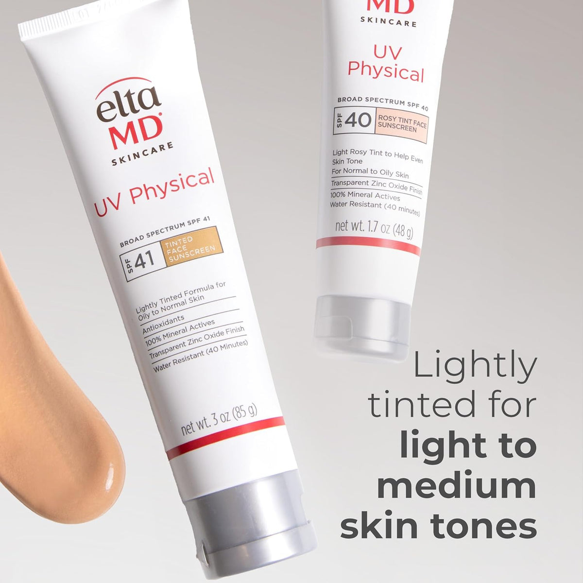 EltaMD UV Physical Tinted Sunscreen for Face, 100% Mineral Active Sunscreen