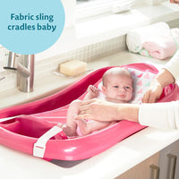 The First Years Newborn to Toddler Tub with Bath Sling, Pink