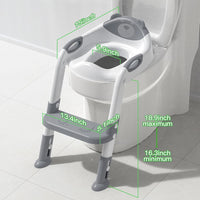 Potty Training Seat with Step Stool Ladder, SKYROKU Potty Training Toilet for Kids Boys Girls Toddlers - Grey