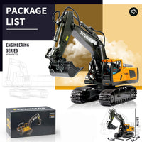 Remote Control Excavator RC Digger Toy for Boys, 11 Channel Hydraulic Turns 680 Degree