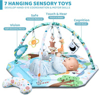 Baby Gym Play Mat, 8-in-1 Tummy Time Mat & Ball Pit with 6 Toys