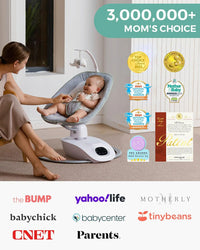 Momcozy CocoSway Baby Swing for Infants to Toddlers, Electric 3D-Motion Swing with 6 Motions & 4 Speeds, Remote Control, 8 Soothing Lullabies, Suitable for Baby Boys and Girls Up to 20 lbs