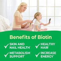 Kids Biotin 5000mcg Chewable Tablets | Tasty Biotin Supplement | Vegan, Non GMO | Hair Growth, Skin and Nail Heath | Hair Vitamins for Kids | 120 Chewables