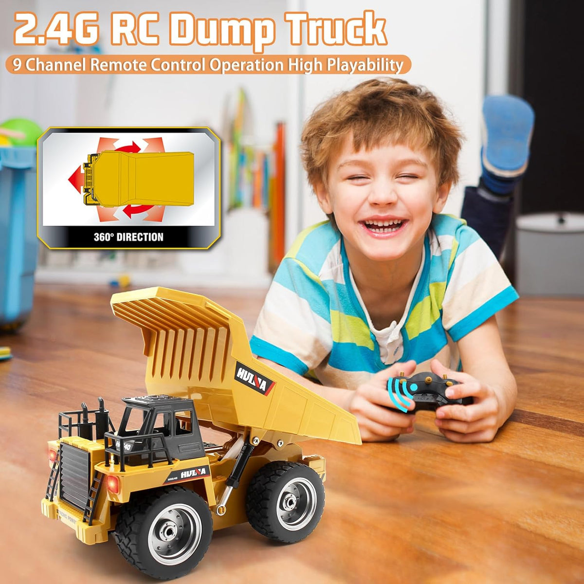 Fisca 6 Ch 2.4G Alloy Remote Control Dump Truck 4 Wheel Driver