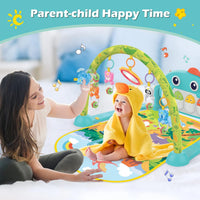 Tummy Time Baby Gym Play Mats,Kick & Play Piano Gym for Infants