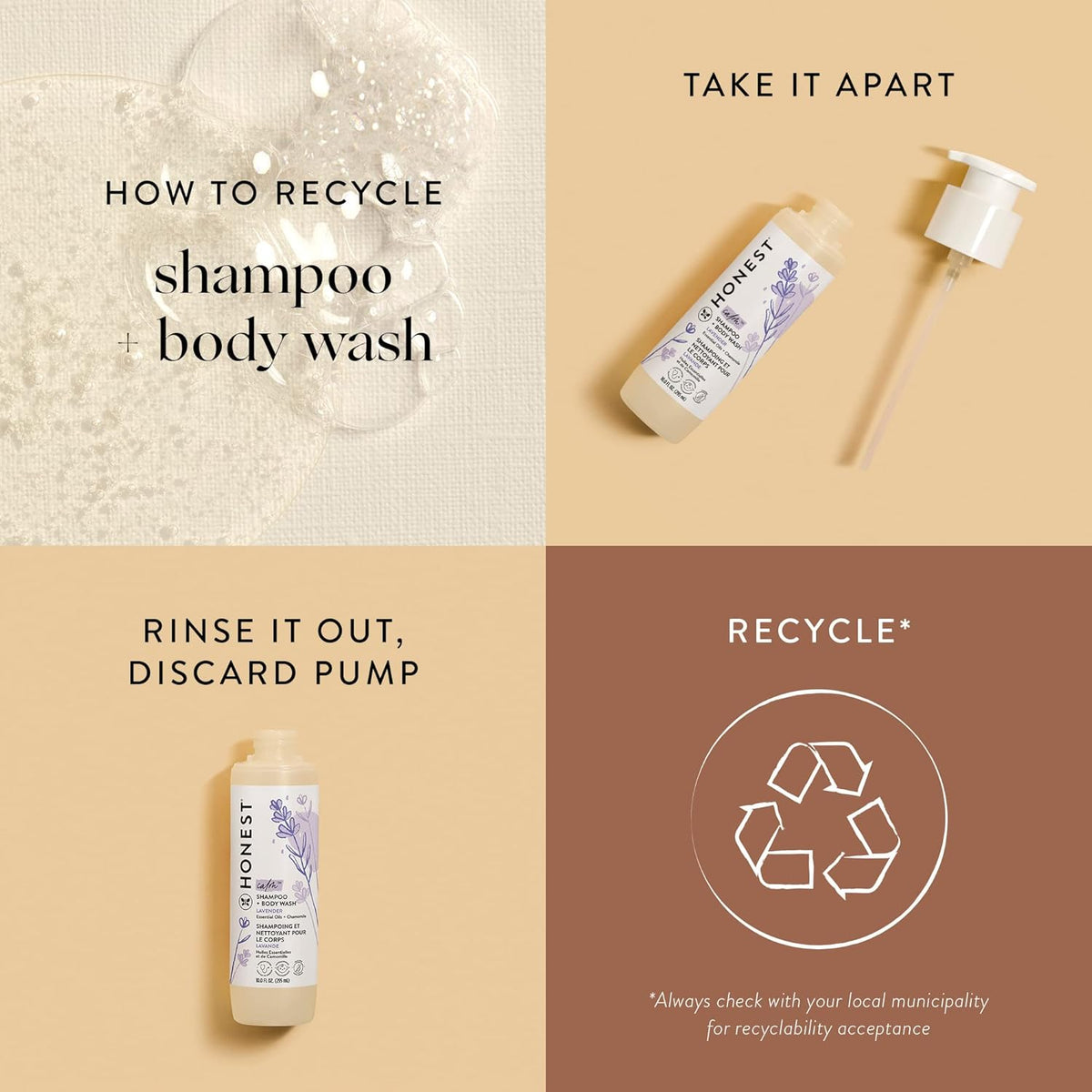 The Honest Company 2-in-1 Cleansing Shampoo + Body Wash | Gentle for Baby | Naturally Derived, Tear-free, Hypoallergenic | Lavender Calm, 18 fl oz