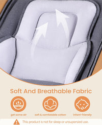 Baby Bouncer, Portable Bouncer Seat for Baby Rocker Chair Infant Bouncy Seat with 3-Point Harness, Infant 2-in-1 Rocker, 0-6 Months