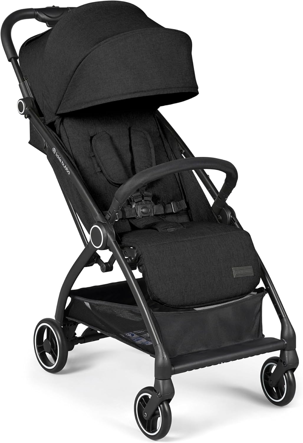 Ickle Bubba Aries Auto-Fold Stroller – Ultra-Lightweight (6.1kg), Compact One-Touch Fold, Multi-Position Recline, Large Seat & Shopping Basket, UPF 50+ Sun Hood, Includes Rain Cover (Black)
