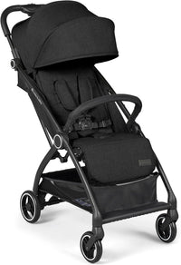 Ickle Bubba Aries Auto-Fold Stroller – Ultra-Lightweight (6.1kg), Compact One-Touch Fold, Multi-Position Recline, Large Seat & Shopping Basket, UPF 50+ Sun Hood, Includes Rain Cover (Black)