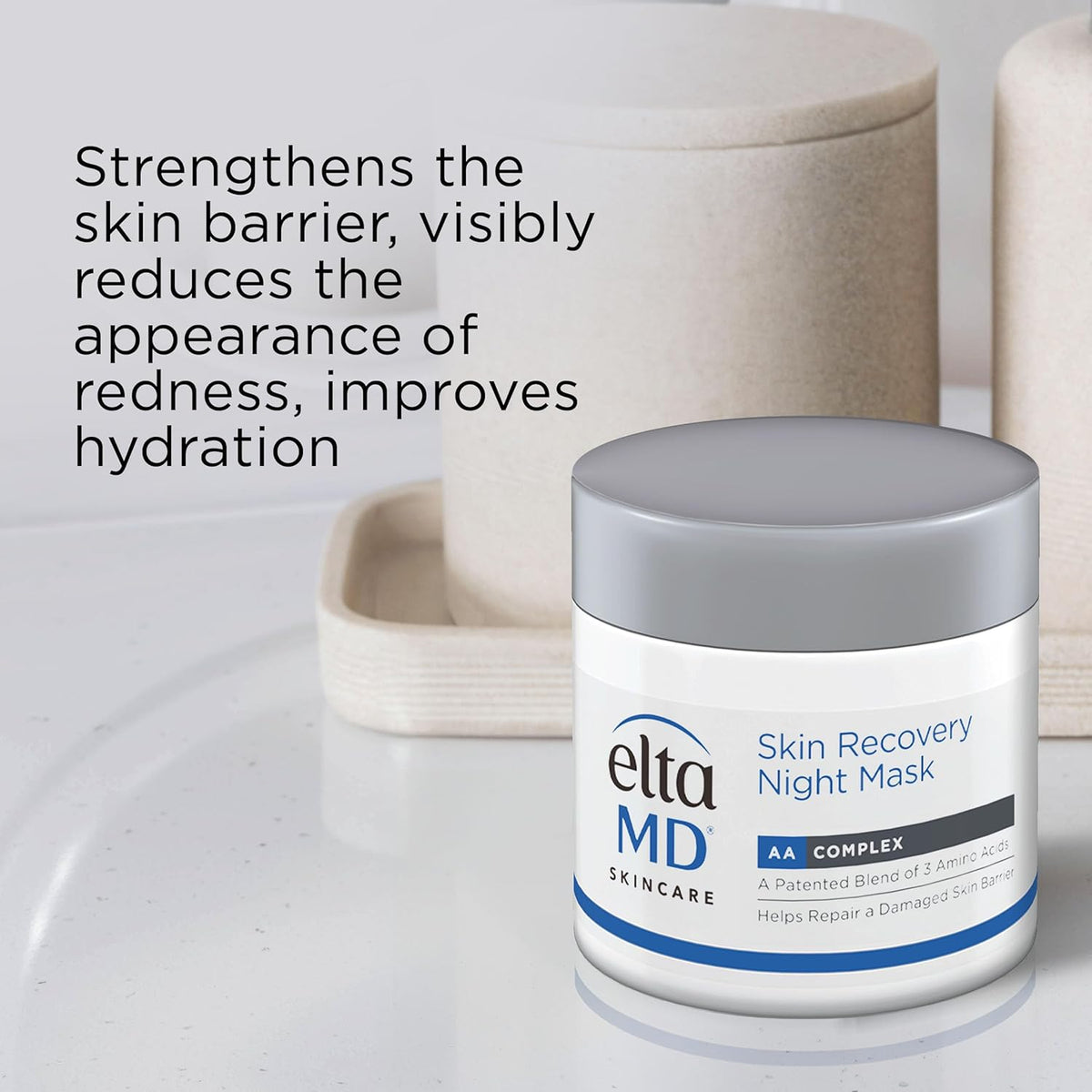 EltaMD Skin Recovery Overnight Face Mask, Moisturizer Cream Night Mask for Face & Neck, Safe for Sensitive Skin, 1.7 oz Jar