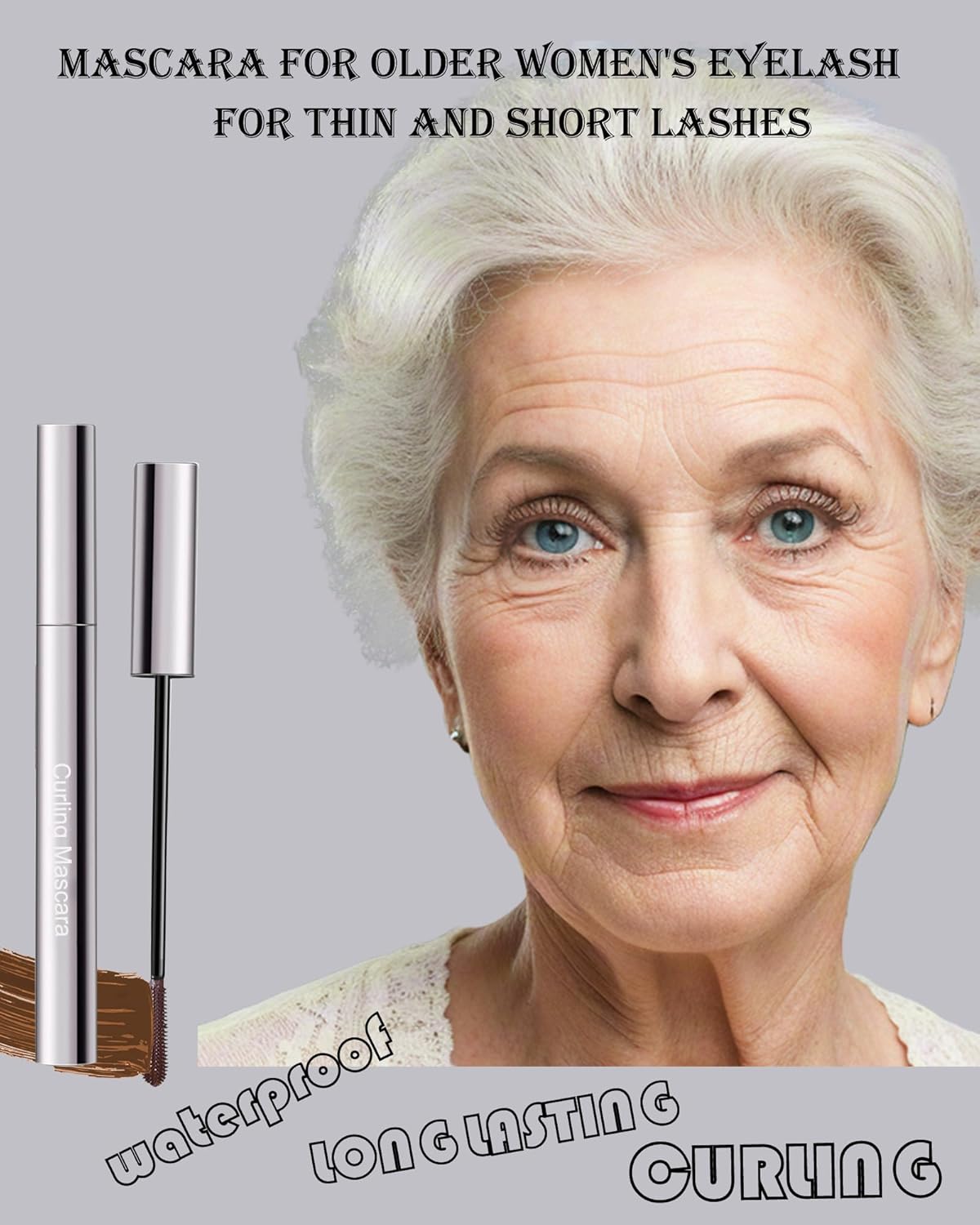 Mascara for Older Women 60 Plus, Brown