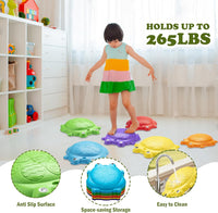 Frog Balance Stepping Stones for Kids | 8-Piece Indoor/Outdoor Obstacle Course Toys |