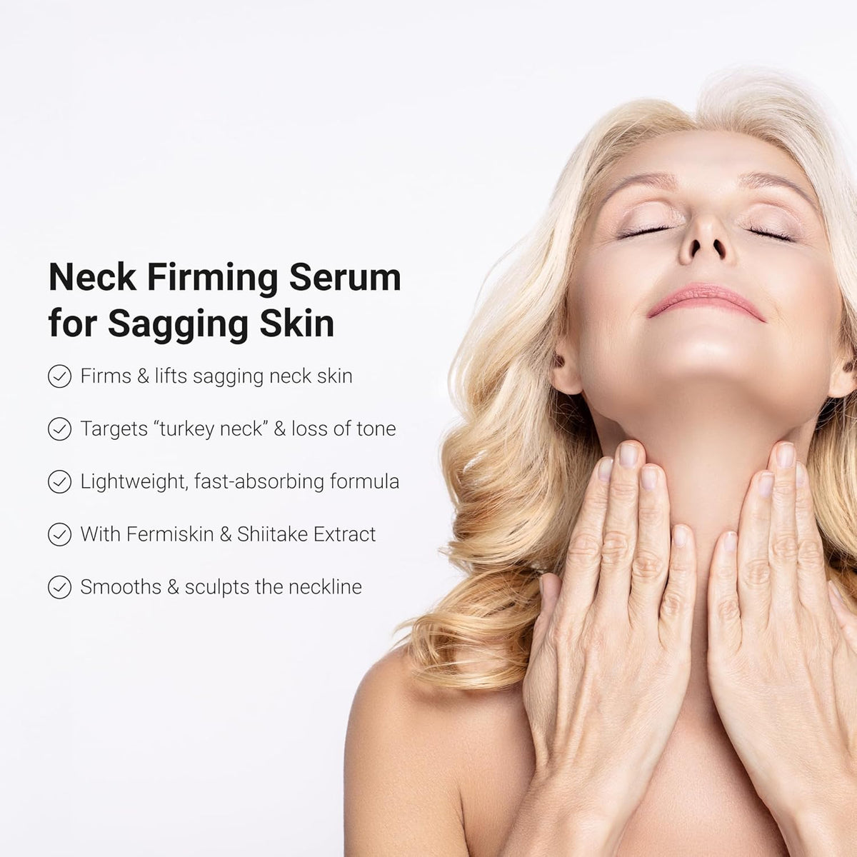 LifeCell Neck Firming Serum – Anti-Aging Neck and Cream with Fermiskin & Shiitake Extract– 1.5oz