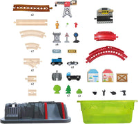 50pc Hape Wooden Railway Construction Kit Set Kids/Childrens Building Toy 3y+