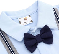 famuka Baby Boy One Piece Suit Toddler Gentleman Formal Romper Wedding Onesie with Bowtie