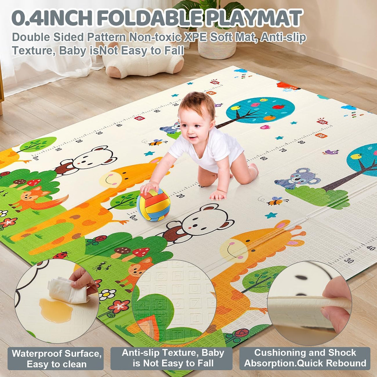 Large Baby Playpen with Mat - 200 x 180 cm Baby Play Yard for Toddler