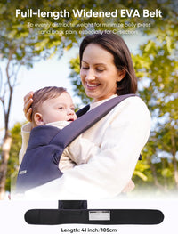 Baby Carrier Newborn to Toddler - Innovation EaseFit Adjustment Knob, Ergonomic Lightweight Cotton Carrier, Quick Attach Magnetic Buckle, Thickened Leg Pad, Widened Belt, with Bib, for 3-20KG