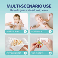 Baby Wipes Sensitive Skin Wet Wipes, 99% Purified Water, Aloe, Natural Tea Tree Oil (960 Count))