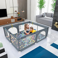 HAOIOPM Baby Playpen for Babies 150 * 180 * 65CM Large Baby Fence,20 Ocean Balls,Gray