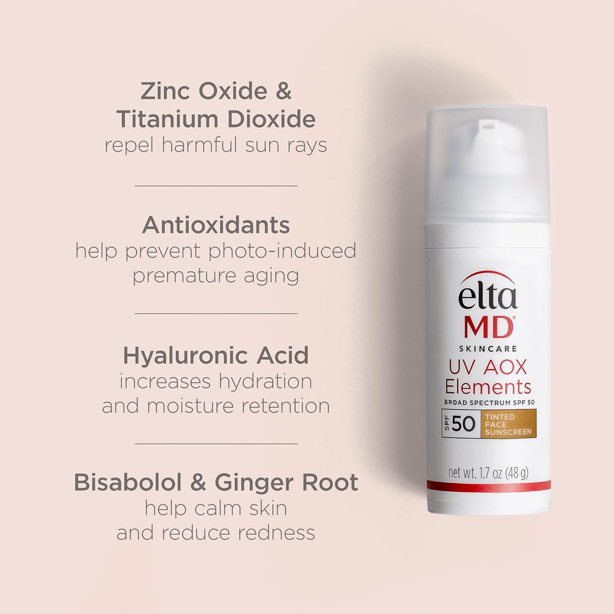 EltaMD UV Sheer Face Sunscreen, SPF 50+ No White Cast Sunscreen for Face and Body