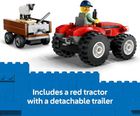 LEGO City Red Farm Tractor with Trailer & Sheep Kids Toy for 4+