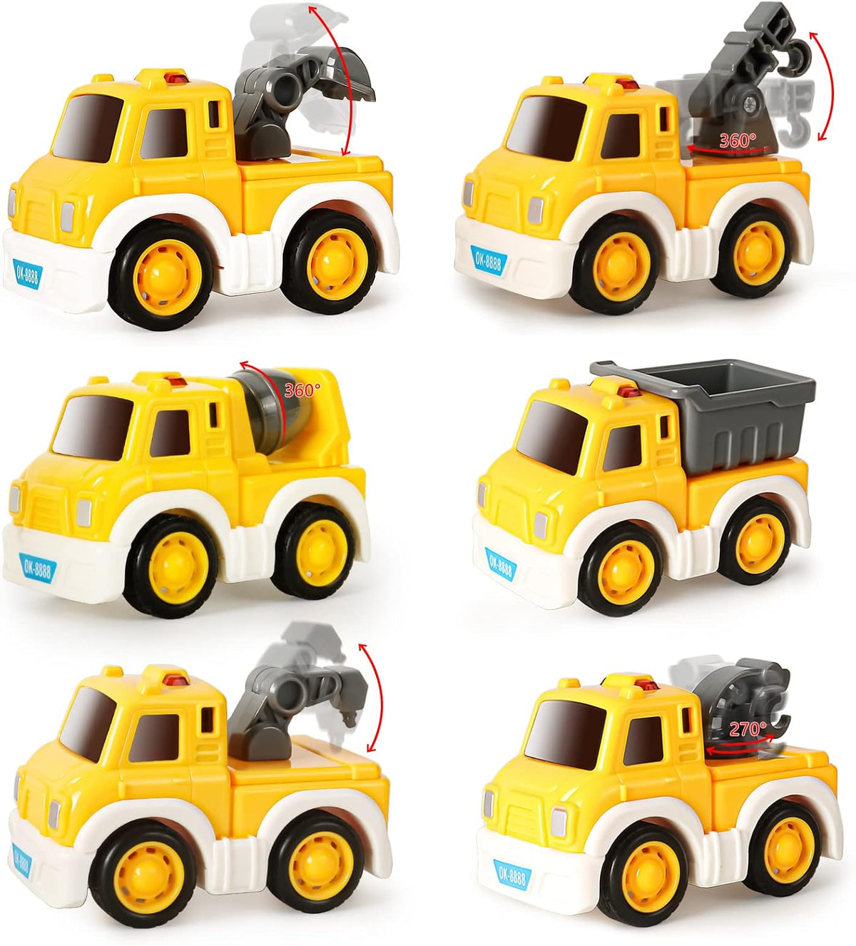 7-in-1 Construction Truck Toddel Toys Car for Boys Vehicle Car Construction Toys Car Carrier