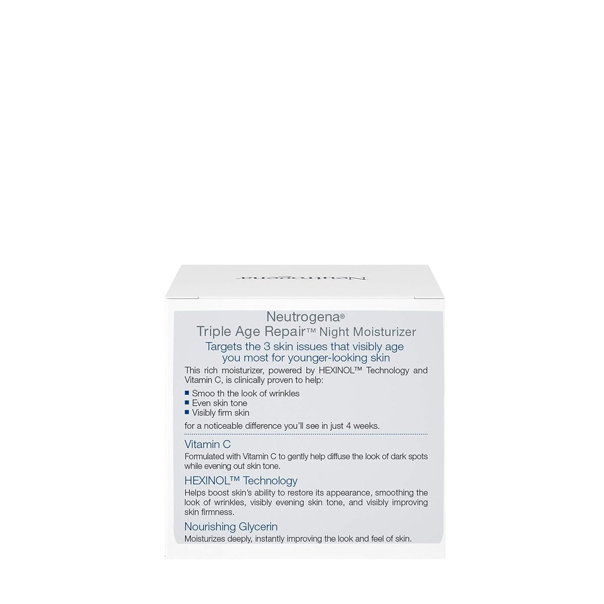 Neutrogena Triple Age Repair Anti-Aging Night Cream Facial Moisturizer, Tone-Evening Dark Spot Remover & Firming Anti-Wrinkle Nighttime Face & Neck Cream, Vitamin C & Glycerin, 1.7 oz
