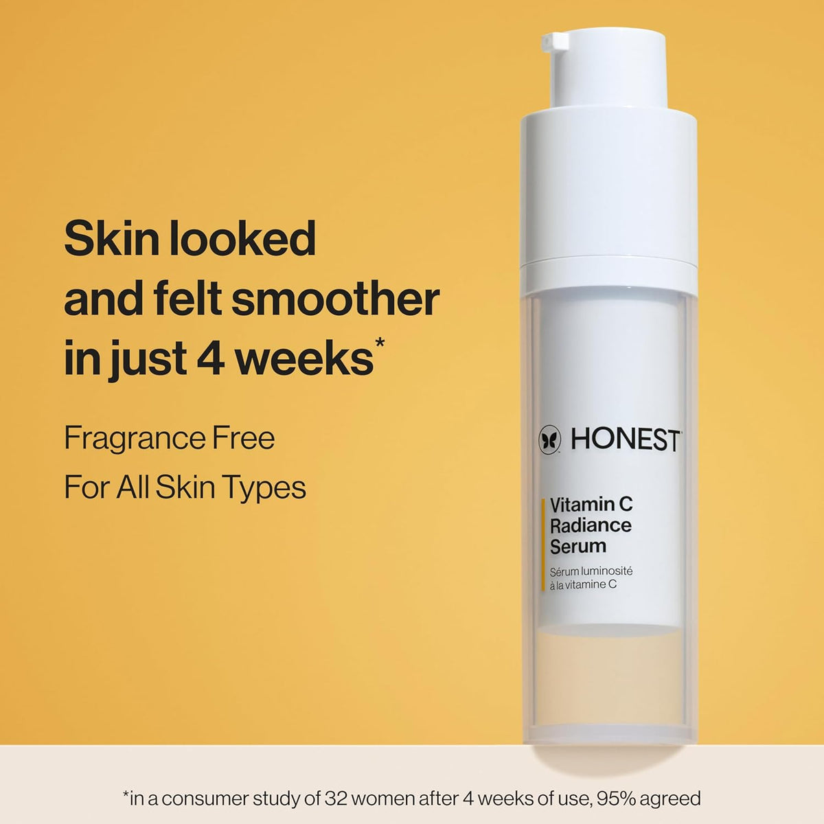 Honest Beauty Vitamin C Radiance Brightening Serum | Improves Skin Tone + Complexion | Vitamin C, Pearl, Hyaluronic Acid | EWG Verified + Cruelty Free | 1 fl oz