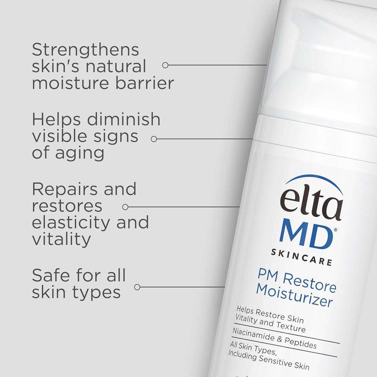 EltaMD Morning and Night Skin Care Kit, AM Restore and PM Restore Facial Moisturizers, Anti-Aging Renew Eye Gel