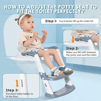 Potty Training Seat with Step Stool Ladder (Grey)