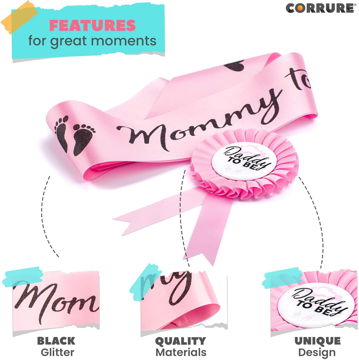 Mom to be Sash Baby Shower Set