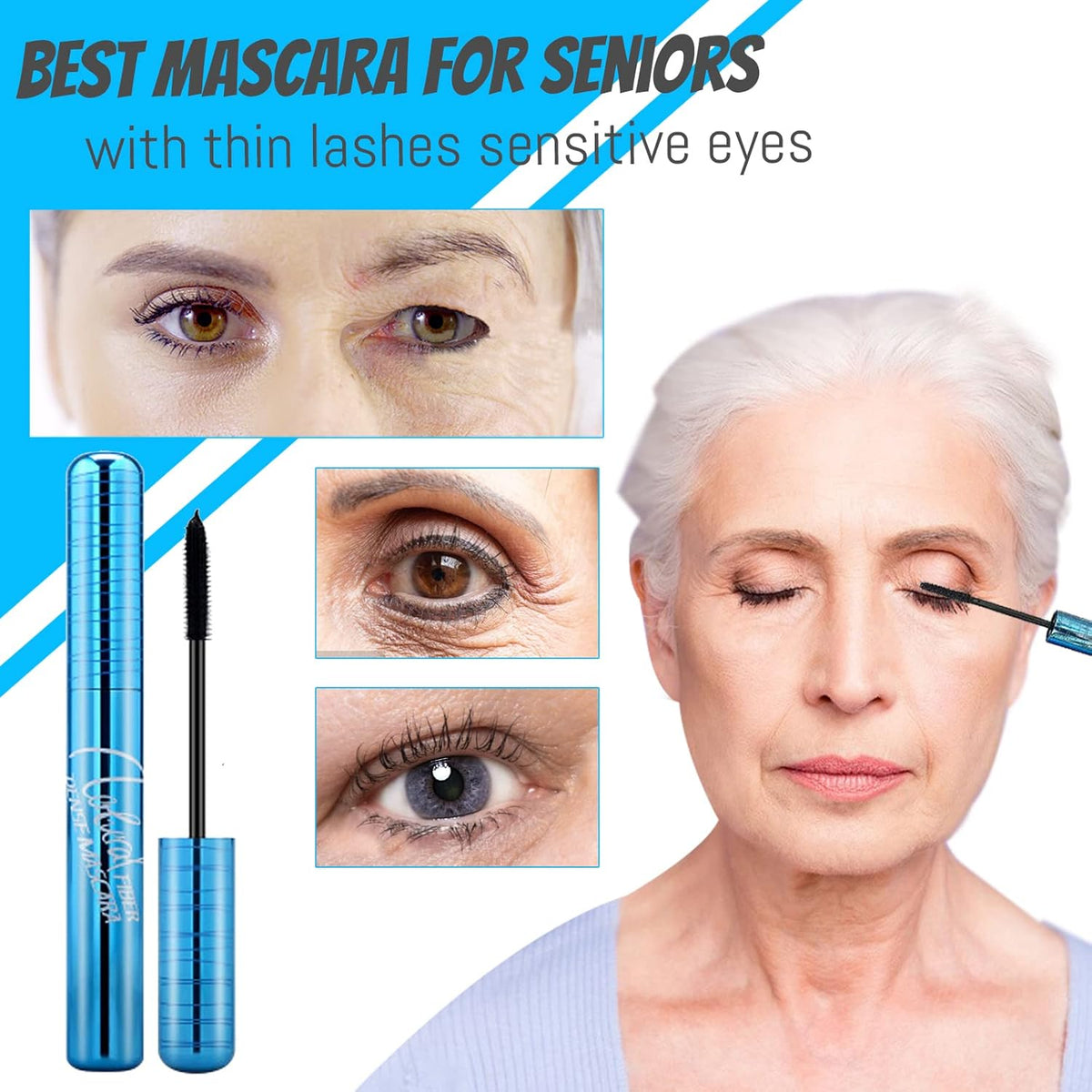 Mascara for Older Women 60 Plus Sensitive Eyes (2pcs)