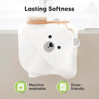 KeaBabies Baby Hooded Towel - Bamboo Baby Towel Organic Bamboo Towel - Infant Towels - Large Bamboo Hooded Towel - Baby Bath Towel with Hood for Girls, Babies, Newborn Boys, Toddler (Polar)