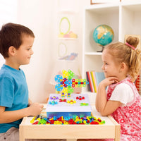 Creative Mosaic Drill Set for Kids, Creative Drilling Toy with Screwdriver Tool Playset, 3+