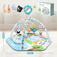 Baby Gym Play Mat, 8-in-1 Tummy Time Mat & Ball Pit with 6 Toys