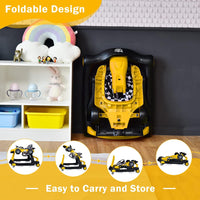 BABY JOY 4-in-1 Baby Walker, Foldable Activity Car Baby Walker w/3 Adjustable Height(Yellow)