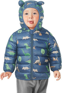 KEOYA Unisex Babies Puffer Jacket Kids Winter Thicken Warm Hooded Coat Lightweight Cartoon Windproof Waterproof Jacket 0-4 Years