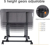 MTWML Twin Bassinet for 2 Babies,Portable Twins Crib with Storage Bag and Replaceable Mattress Cover,Adjustable Height Double Bedside Crib Attaches to Bed with Strap for 0-6 Months Twins Baby Grey