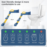Potty Training Seat with Step Stool Toilet Seat for Kids Boys Girls, Comfortable Safe Potty